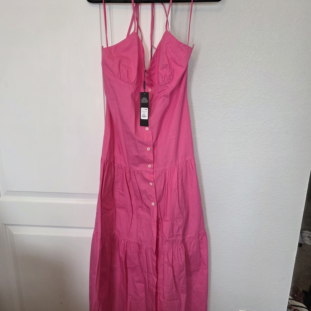 Fashion Nova Vibrant Pink Maxi Dress